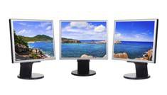 three monitors