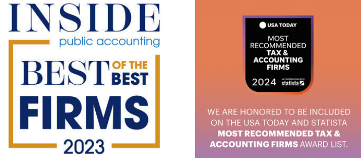 Inside pubulic accounting best of the best firms 2023 / USA Today most recommended tax and accounting firms 2024
