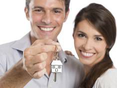 young couple with house keys