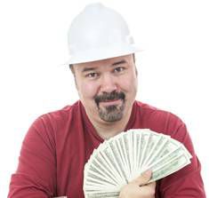 contractor with money