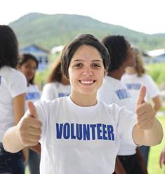 happy volunteer