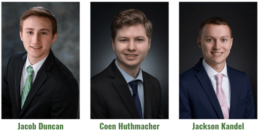 415 Group 2025 Promotions: Jacob Duncan, Coen Huthmacher and Jackson Kandel.